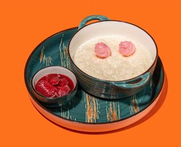ДС завтрак Рисовая каша на кокосовом  молоке с домашним, ягодным вареньем